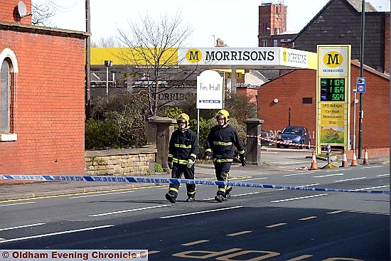 FIRE FIGHTERS worked to make the area safe
