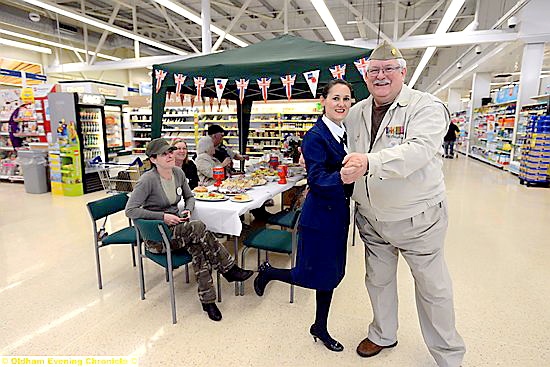 MANAGAER Pam Taylor and organiser Chris Makinson in a dancing mood at Tesco