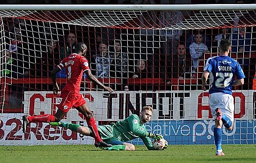 SAFE HANDS . . . Joel Coleman has come a long way in a short space of time since being given the first-team goalkeeper’s jersey.