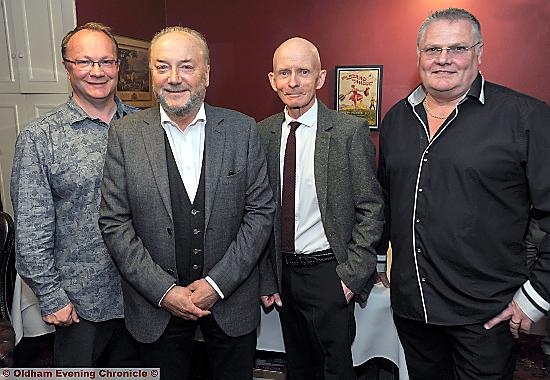 'An Evening with George Galloway' at The Swan, Dobcross. : Michael Powis (landlord), George Galloway, Peter Young (organiser), Tim Newbold (landlord). 'An Evening with George Galloway' at The Swan, Dobcross. : Michael Powis (landlord), George Galloway, Peter Young (organiser), Tim Newbold (landlord).