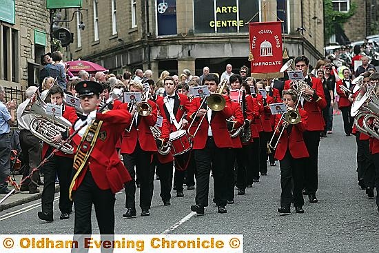 Tewit Youth Band in Delph at the Saddleworth Band Contest 2014