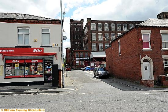 The entrance to Chadderton Mill off Fields New Road