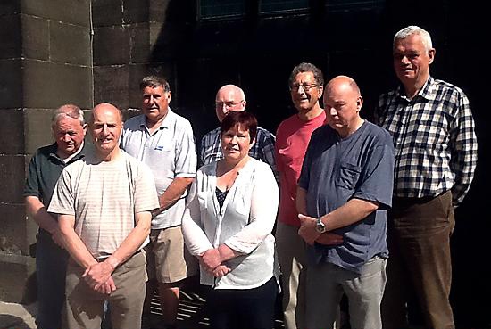 A DYING breed: back row, from left, Peter Randall, Jeff Brannan, Derek Thomas, James Andrews, Alan Scholfield. Front row: Dennis Latham, Lorraine Trebble and Alan Trebble