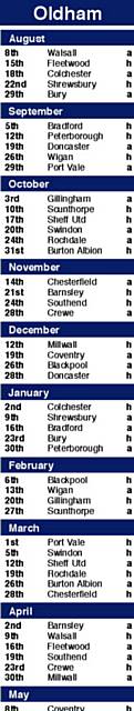 Latics fixtures