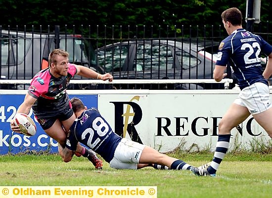 MAKING HIS PRESENCE FELT: Adam Clay (left) was in great form at Swinton. PICTURES by TIM BRADLEY.
