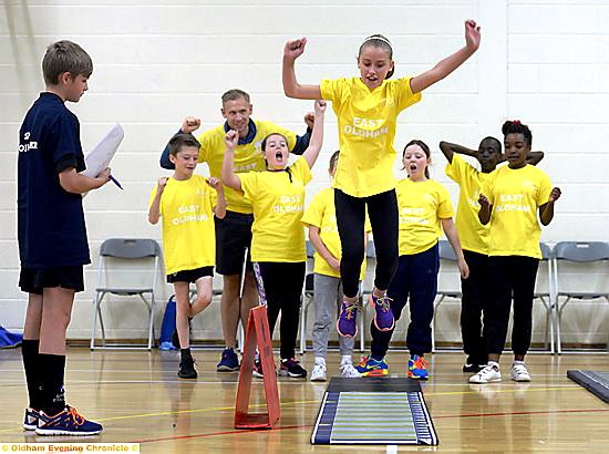 LONG jump . . . Freya Baxter of East Oldham