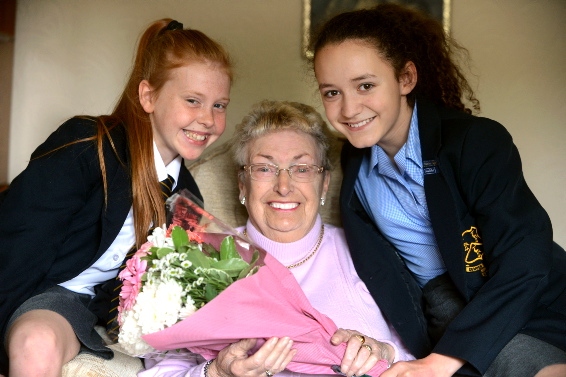 Ella (right) and Georgia with Alice