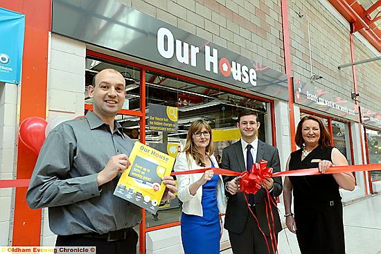 CUTTING the ribbon: (l-r) Gary Thomas (store manager), Carolyn Wilkins (Oldham Council chief executive), council leader Jim McMahon and retail operations director Sue Strother CUTTING the ribbon: (l-r) Gary Thomas (store manager), Carolyn Wilkins (Oldham Council chief executive), council leader Jim McMahon and retail operations director Sue Strother