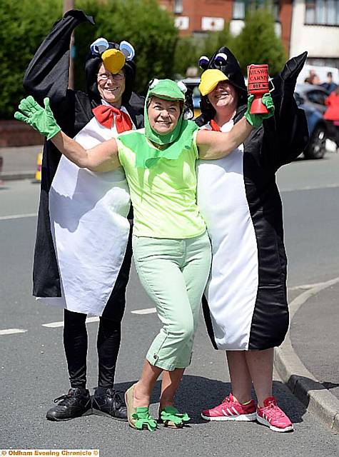 Roy Wood, Kath Pennington and Christina Burgess from the 17th Manchester Rainbows Float
