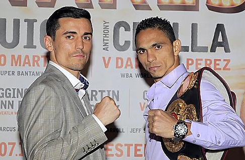FIST TO FIST . . . Anthony Crolla (left) and
Darleys Perez are focused on tomorrow’s
showdown at the Manchester Arena. FIST TO FIST . . . Anthony Crolla (left) and
Darleys Perez are focused on tomorrow’s
showdown at the Manchester Arena.