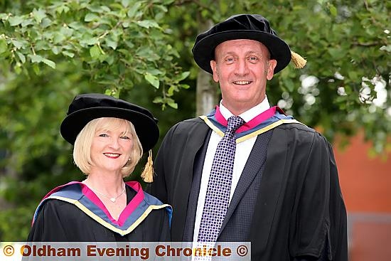 HONORARY fellows . . . Cath Green and David Whaley