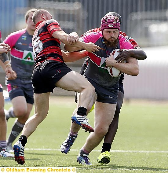 SHEER POWER: Michael Ward closes his eyes as he makes a burst 