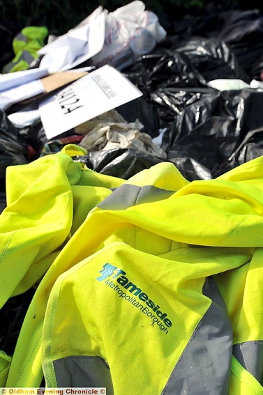 SOME of the rubbish found in the car park. 