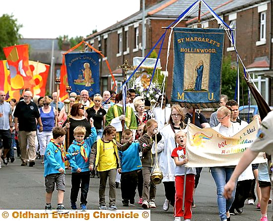 ON the march: the parade gets under way