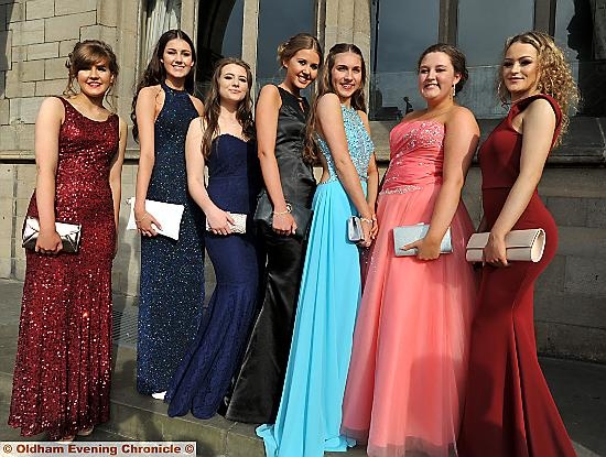 GLAMOUR girls outside Rochdale Town Hall
