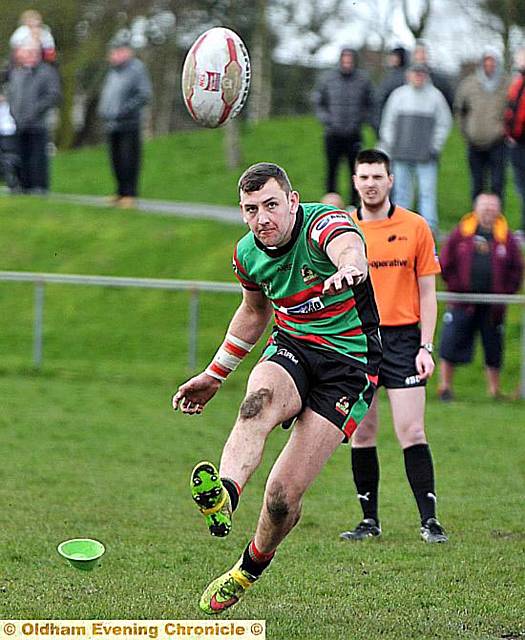 JAMIE Mayall kicked a second-half conversion in the Division Three defeat at Crosfields. JAMIE Mayall kicked a second-half conversion in the Division Three defeat at Crosfields.