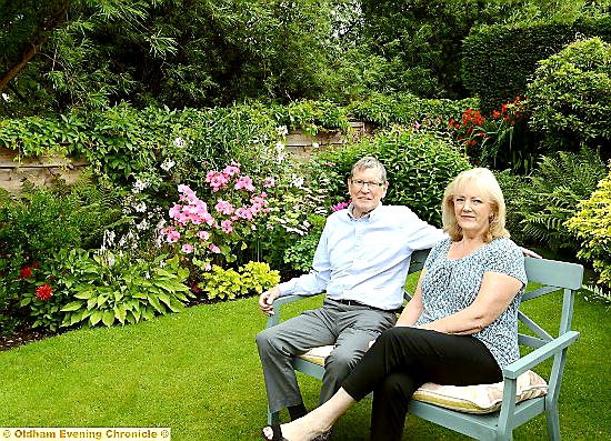 WINNERS... Terence and Patricia Beck winners of the medium garden category