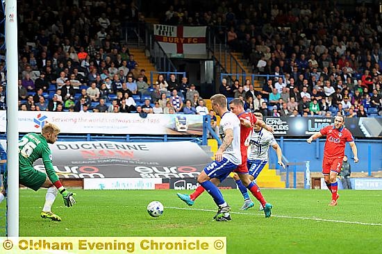 YES! Lee Croft scores his first goal for 11 years.