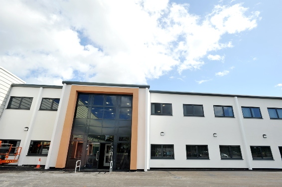main entrance of the new academy