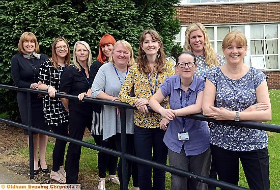 Hearing Resource Centre staff (l-r) Liz Taylor, Jenna Williams, Amanda Owen, Gemma Jones, Dawn Moran, Caroline Pollitt, Lisa McWhirter, Christine Burnett (manager).