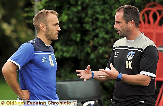 Liam Kelly (left) with manager Darren Kelly. Liam Kelly (left) with manager Darren Kelly.