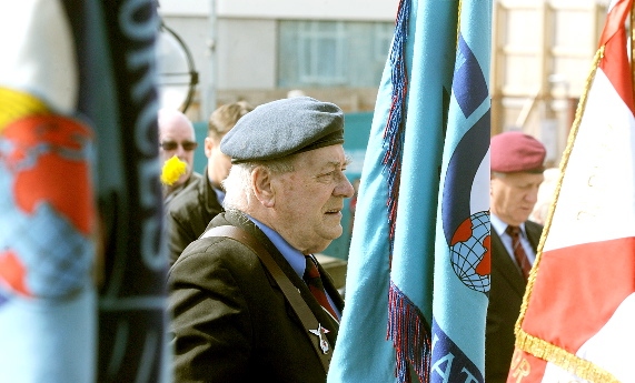 PAUSE for thought . . . Bill Williams observes the two-minute silence
