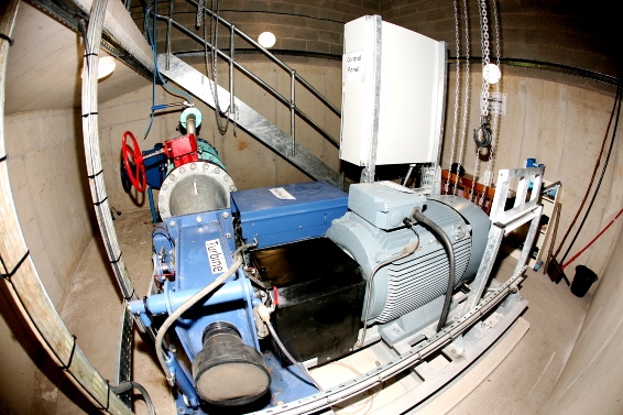WHERE the magic happens . . . the state of the art equipment that converts water pressure into electricity in Greenfield
