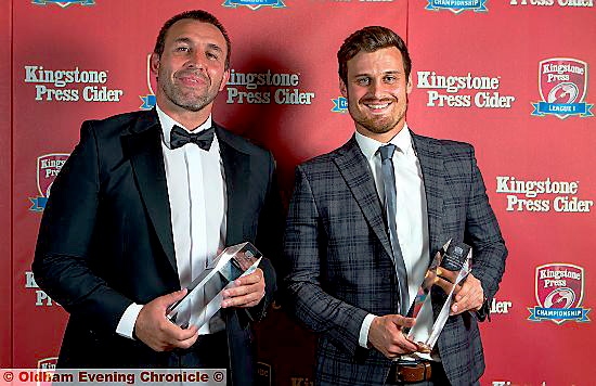 Coach of the Year Scott Naylor (left) and Lewis Palfrey, player of the year Coach of the Year Scott Naylor (left) and Lewis Palfrey, player of the year