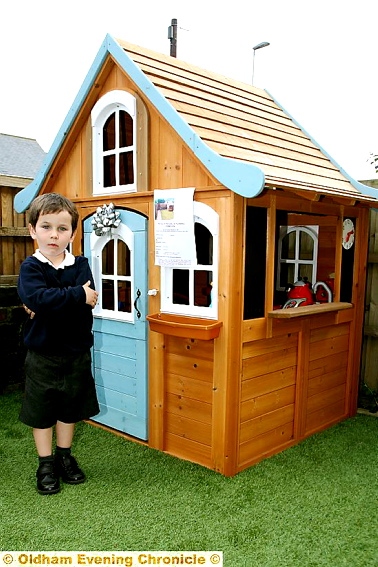 BIRTHDAY present . . .  Jacob Heron’s (4) playhouse