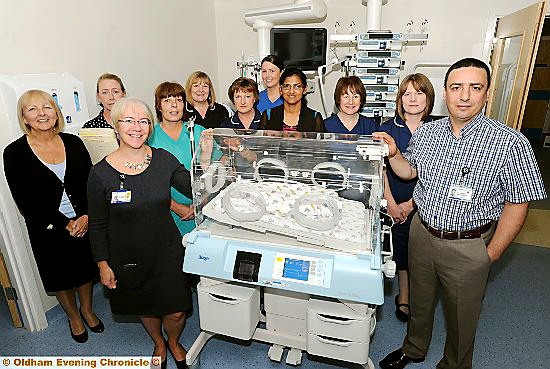 DEDICATED . . . from the left, Bev Scholes, Janine Tonge, Lydia Scholes, Paula Calender, Matron Lynn Bowe, Susan Pickles, Melissa Brown, Anita Vayalakkad, Julie Ashworth, Caroline Looby and Khalid Ben Rahman