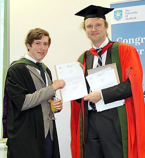 ENGINEERING excellence . . . Dominic (left) receives his ICE award ENGINEERING excellence . . . Dominic (left) receives his ICE award