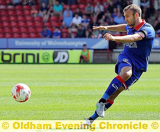 GOAL . . . Liam Kelly opened the scoring for Athletic. GOAL . . . Liam Kelly opened the scoring for Athletic.