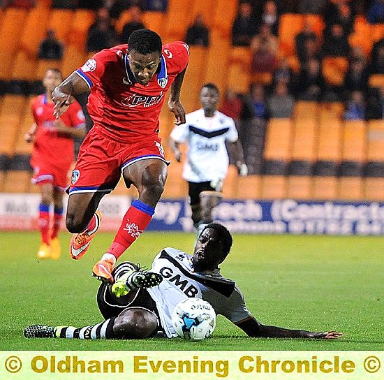 ACTION MAN: Dominic Poleon helped to put Athletic on the front foot.
