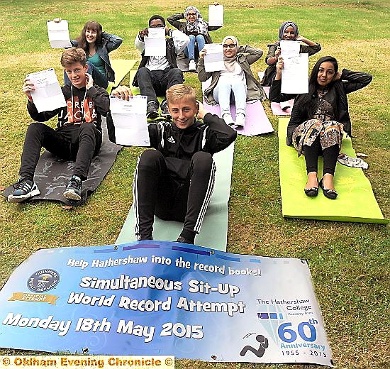 RECORD breakers . . . some of the pupils celebrating their success