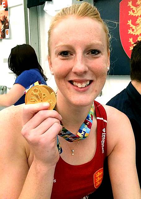 PROUD . . . Nicola White shows off her Unibet European Championship gold medal.