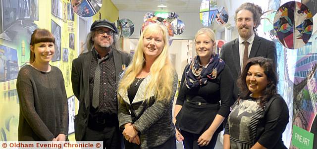 PRIDE in Oldham nominees . . . art staff at Oldham Academy North, from left, Sarah Nicholson, Mike Fox head of art, Esther Hill, Abbie Lockitt, David Crompton, Monixa Mistry.