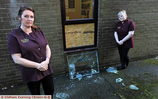 BUSINESS partners Sharon Roscoe, right, and Shelly Davies at the One World Oldham Centre at Unitarian Church