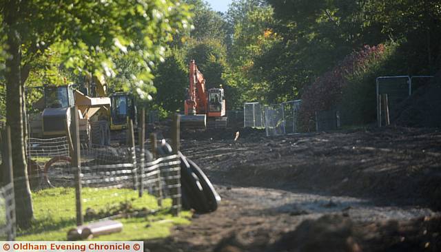 Major pipeline work being carried out by United Utilities on and around the Swallowfields estate, Cairnwell Road, Chadderton.