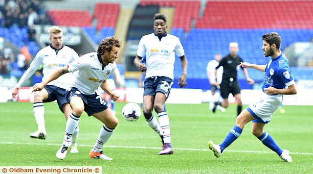 ATHLETIC'S Ryan Flynn whips in a cross. PICTURES by ALAN HOWARTH