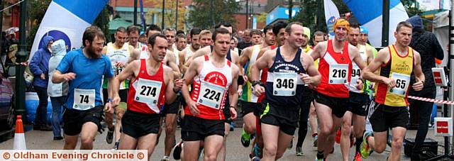 AND they're off . . . the mass start of the Oldham half marathon