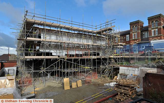 TAKING shape . . . Maggie's at the Royal Oldham Hospital