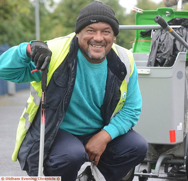 Pride in Oldham nominee, street cleaner Owen Arthurs. Pride in Oldham nominee, street cleaner Owen Arthurs.