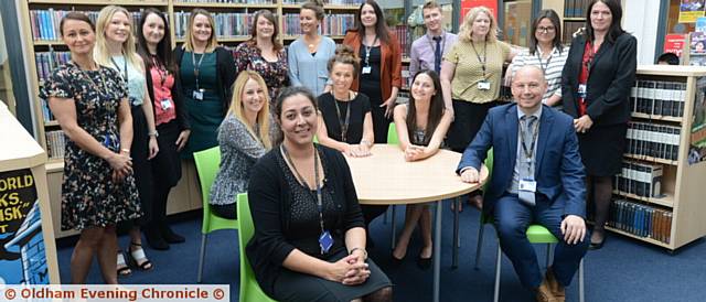 Pride in Oldham nominees, the English department staff at North Chadderton School. Seated in front are curriculum leaders Soffia Shah and Nick Angus..