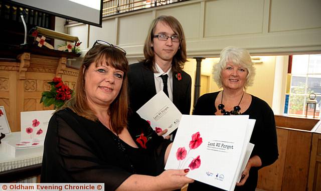 BOOK launch . . .(from left) Maggie Hurley, Howard Foster and Margaret Lever