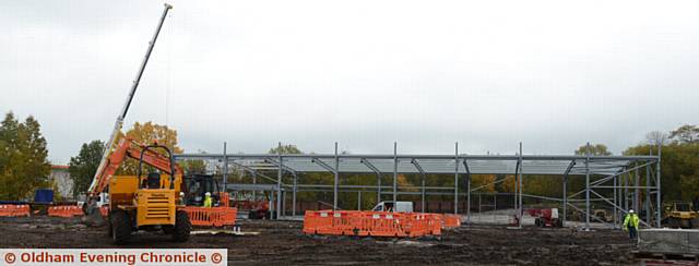 THE New Audi showroom being built on the site of the former Westhulme NHS HQ