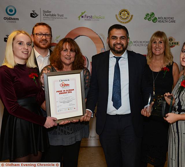 OLDHAM Young Carers with presenter Majid Hussain (centre)