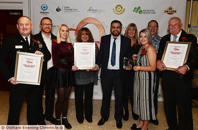  PROFESSIONAL Award finalists PC Lee Cullen, Oldham Young Carers and Mick Bond with Majid Hussain (centre)