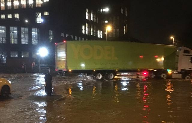 Flooding in Shaw near JD Williams