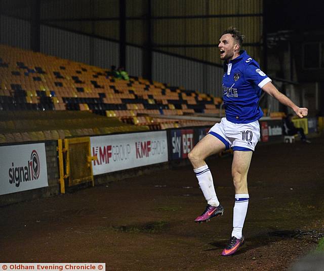 LAST-GASP HERO . . . Carl Winchester celebrates his equaliser