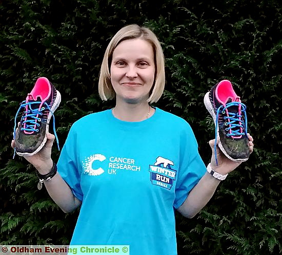 SWAPPING slippers for trainers... Lindsey Lyons is encouraging everyone to take part in the Cancer Research UK Manchester Winter Run SWAPPING slippers for trainers... Lindsey Lyons is encouraging everyone to take part in the Cancer Research UK Manchester Winter Run